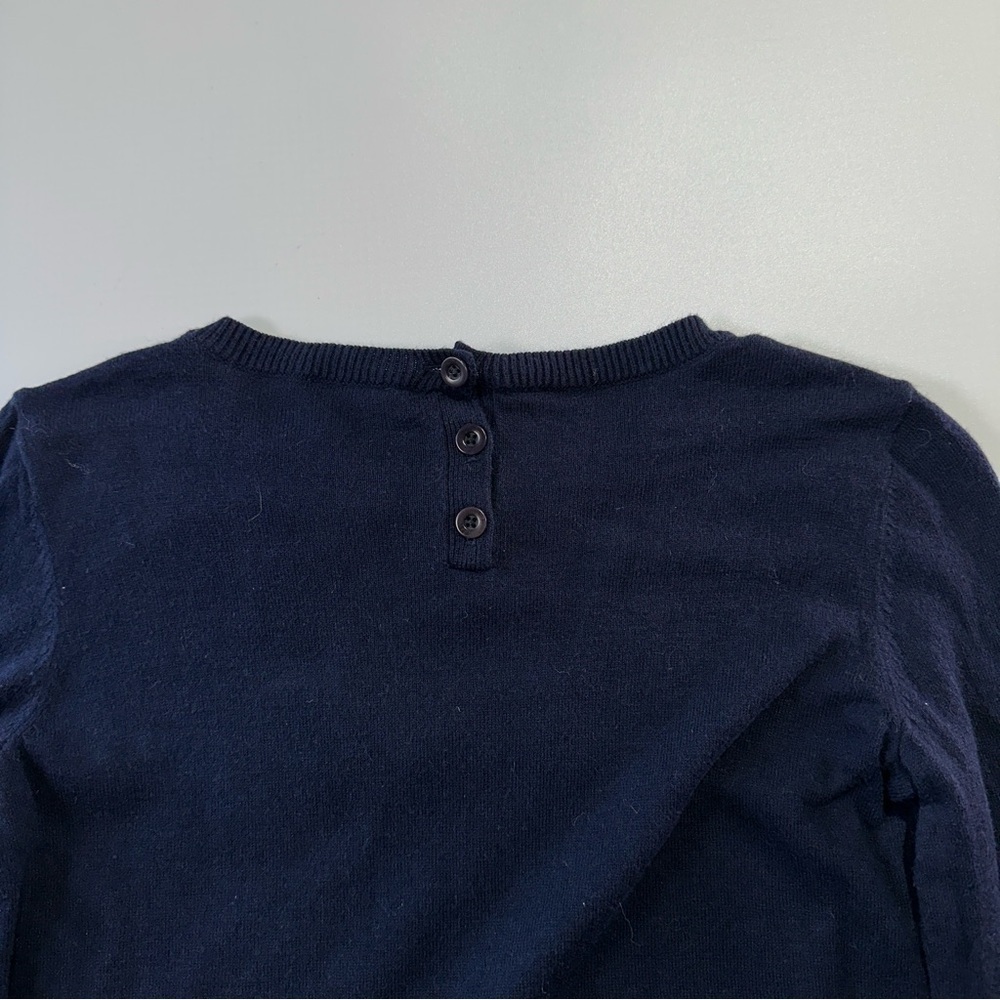 Talbots sweater dachshund dog knit petite navy novelty pullover - Picture 4 of 7
